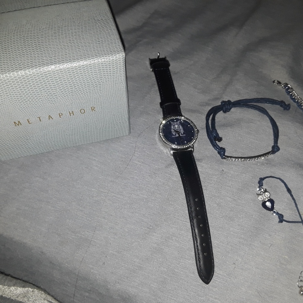Full owl watch and bracelet set